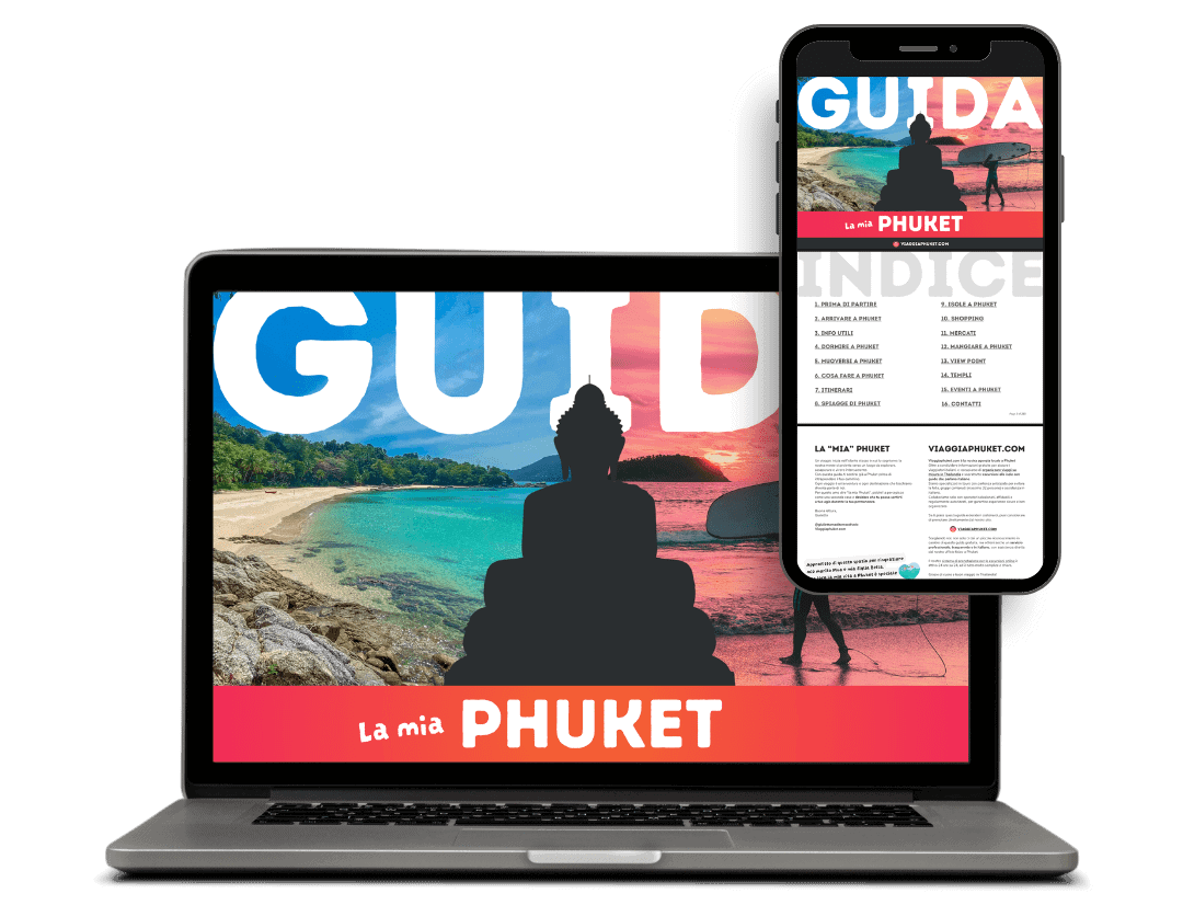 Mockup della guida gratuita di Phuket in PDF by ViaggiaPhuket