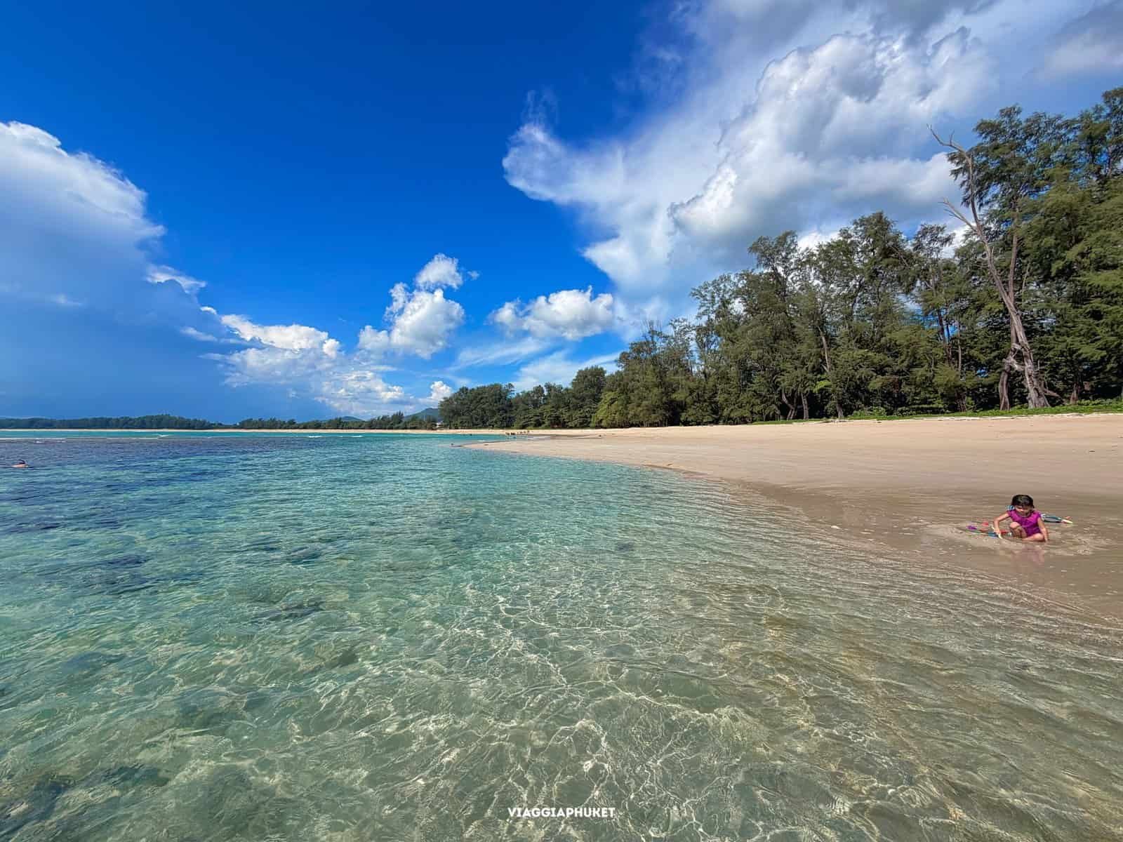 Alberi e spiaggia nel Parco Sirinat Phuket