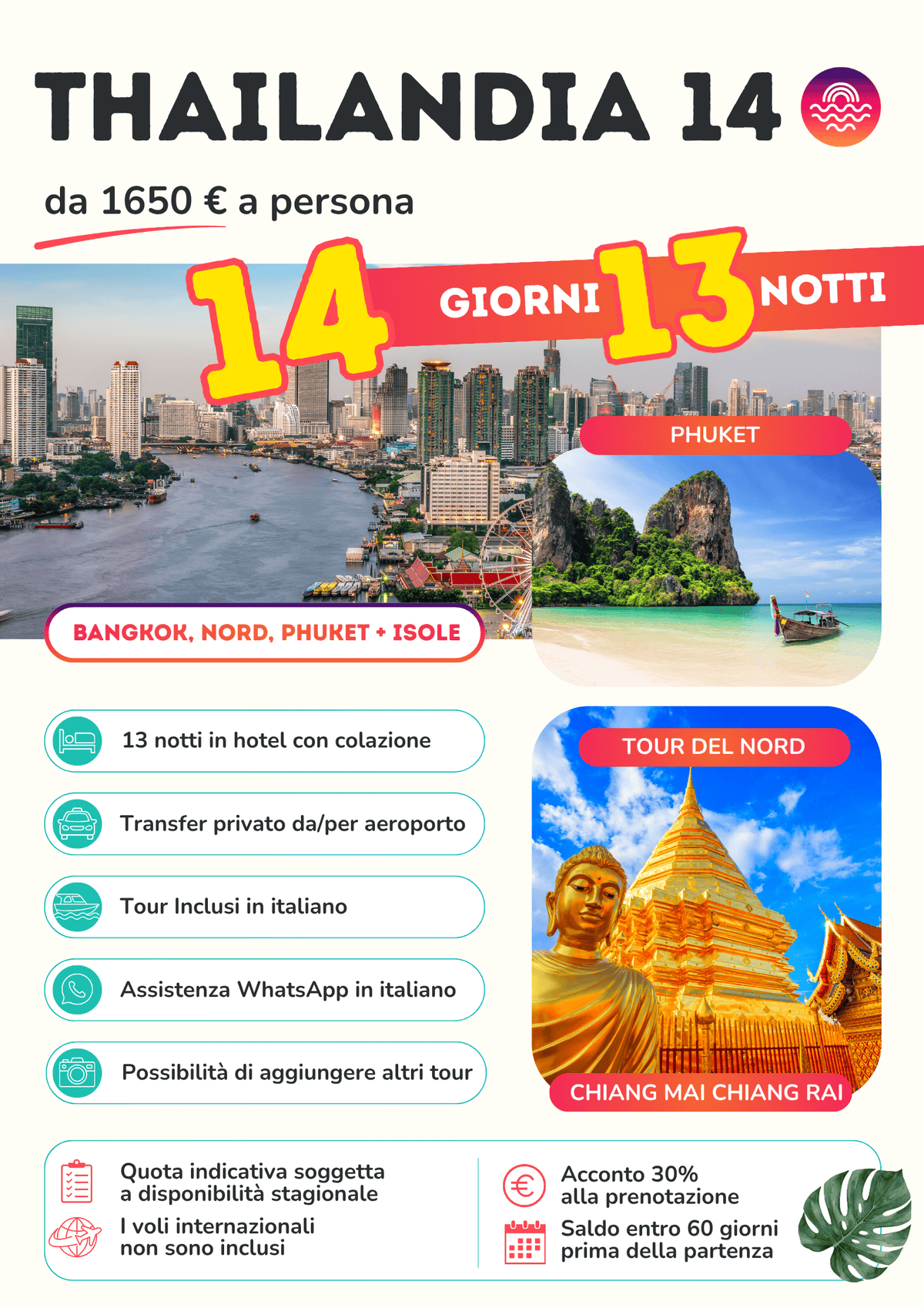 Thailandia 14 Experience, viaggio di 14 giorni tra Bangkok, Chiang Rai, Chiang Mai e Phuket